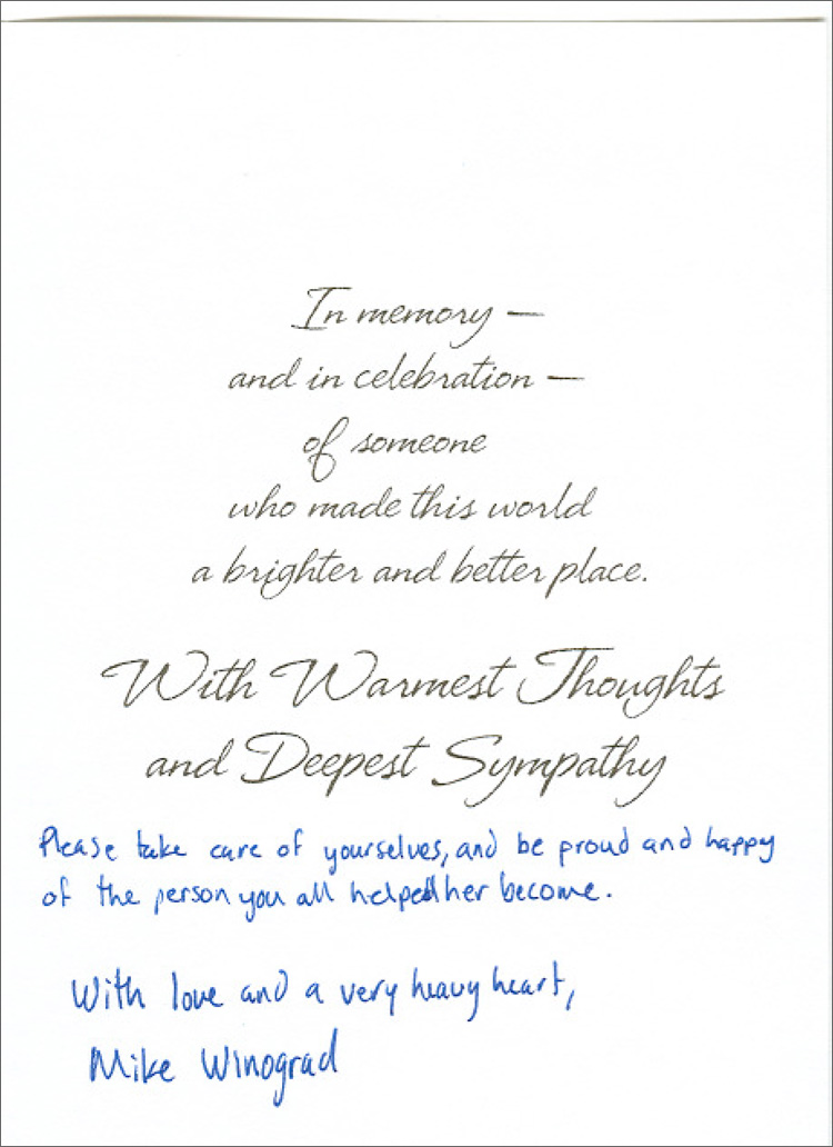 Card from Mike Winograd