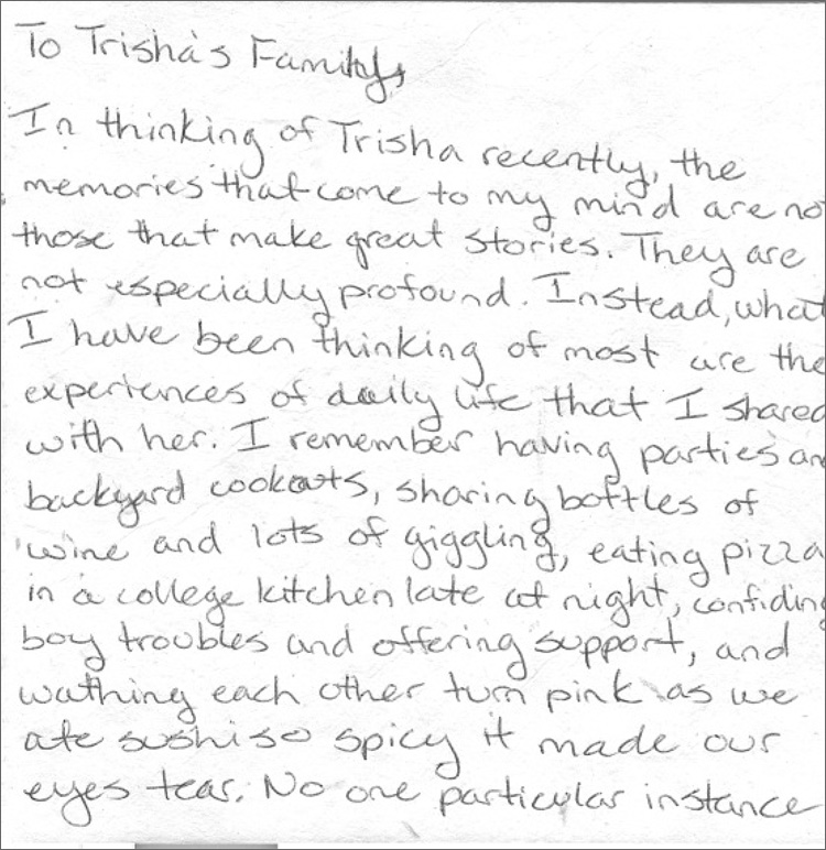 Letter from Ramona